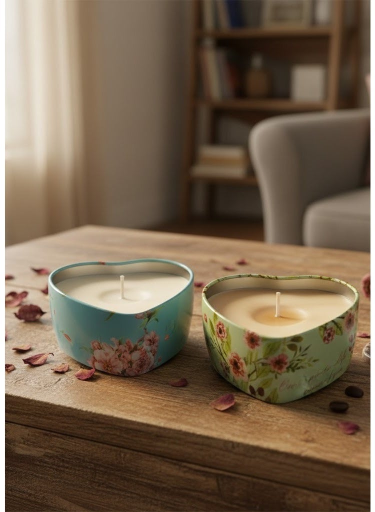 zoba Two heart-shaped metal scented candle diffusers – various shapes with attractive fragrances for a warm and cozy atmosphere - Image 2